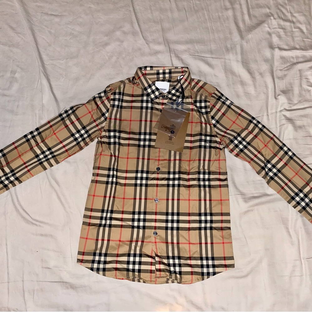 Burberry classic long-sleeved shirt in stretch cotton twill Vintage Check.